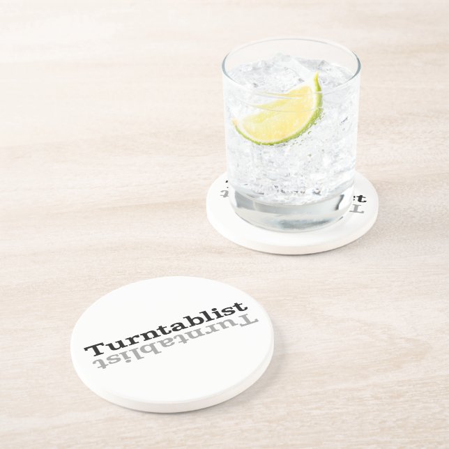 Turntablist ʇsılqɐʇuɹn⊥ coaster (Side)