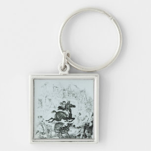 Turpin's Flight Through Edmonton Keychain