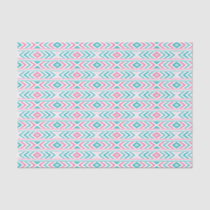 Turqoise and Pink Boho Aztec Pattern Tissue Paper
