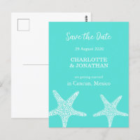 Turqoise Modern Tropical Starfish Beach Wedding