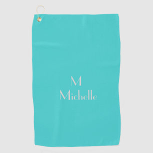 Turqoise solid color -personalized golf towel