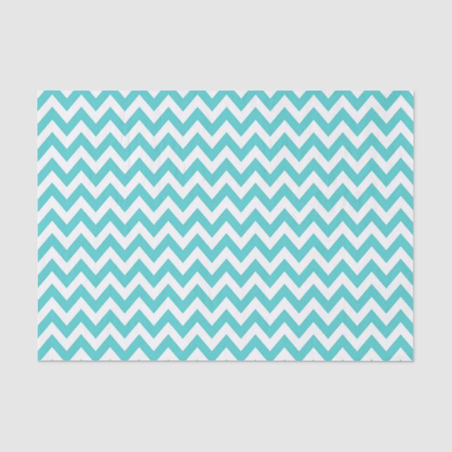 Turqoise ZigZag / Chevron Pattern Tissue Paper (Front)