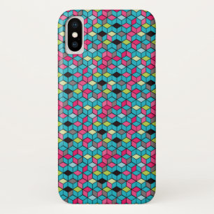 Turqouise and Pink Cube Pattern Case-Mate iPhone Case