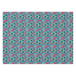 Turqouise and Pink Cube Pattern Tablecloth