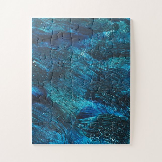 Turqouise Galaxy Paint Sparkles Jigsaw Puzzle (Vertical)