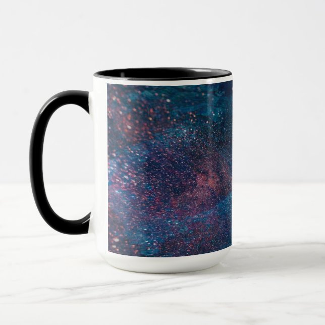 Turqouise Galaxy Paint Sparkles Mug (Left)
