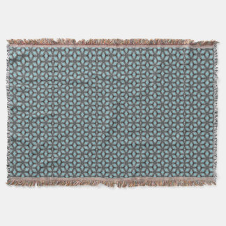 Turqouise Grey Flower Pattern Modern Blanket