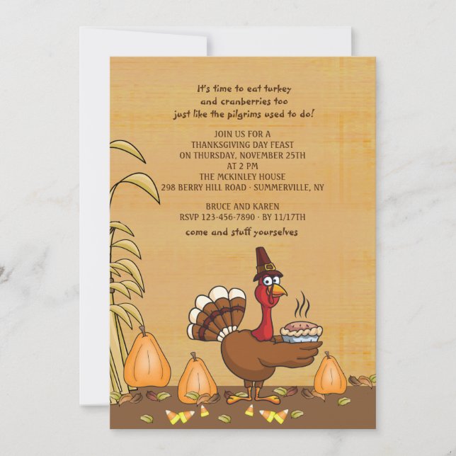 Turquie Dîner Heure Thanksgiving Invitation (Devant)