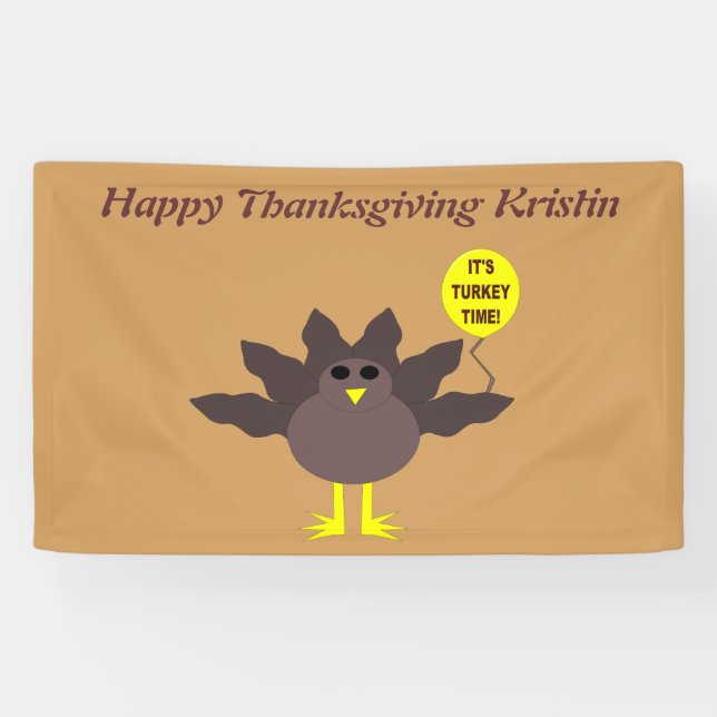 Turquie Heure Thanksgiving Bannière personnalisée (Horizontal)