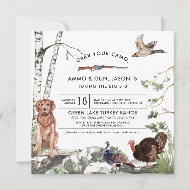 Turquie Hunt Anniversaire Fête Invitation (Devant)