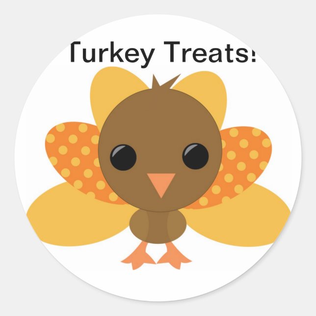Turquie Sticker à sac de traitement Thanksgiving (Devant)