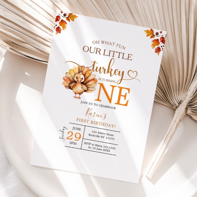 Turquie Thanksgiving thème Anniversaire invitation (Créateur téléchargé)