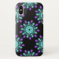 Turquiose and purple neon flower