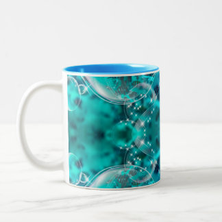 Turquiose Aqua Design on Two Tone Mug