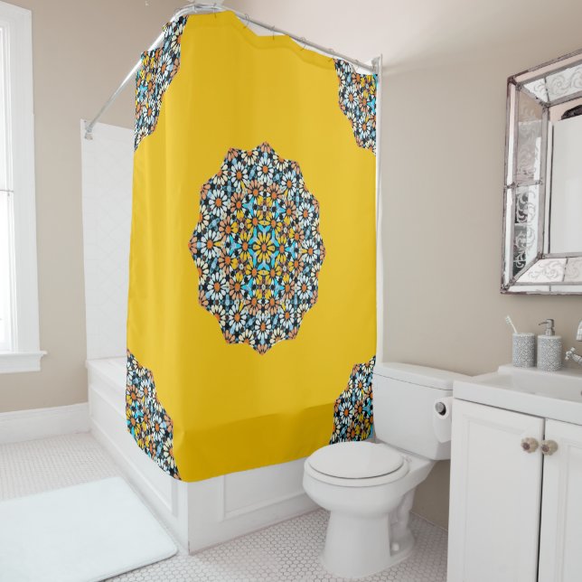 Turquise and Yellow Marble Moroccan Mosaic  (In Situ)
