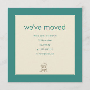 turquise moving announcement