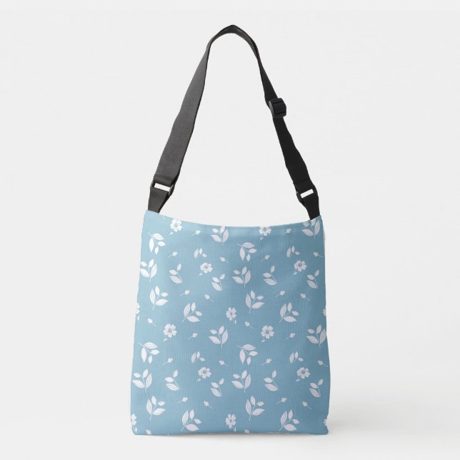 turquois blue cross body style tote bag (Front)