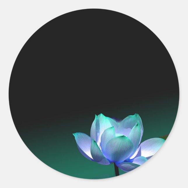 Turquois Blue lotus sticker (Front)