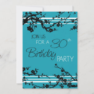 Turquoise 30th Birthday Party Invitation Card
