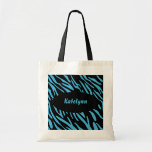 Turquoise à la mode et sac noir de rayures de