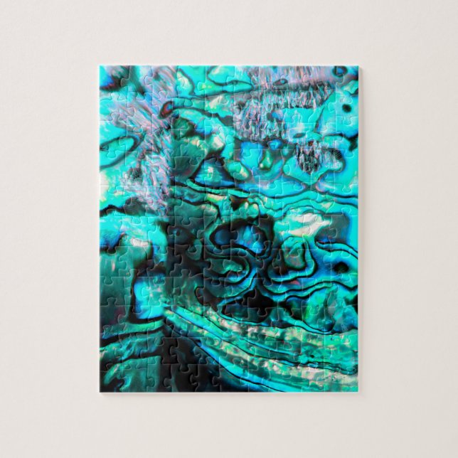 Turquoise abalone paua shell detail jigsaw puzzle (Vertical)