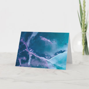 Turquoise Abstract Ice Art Card