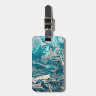 Turquoise Abstract Luggage Tag Personalized