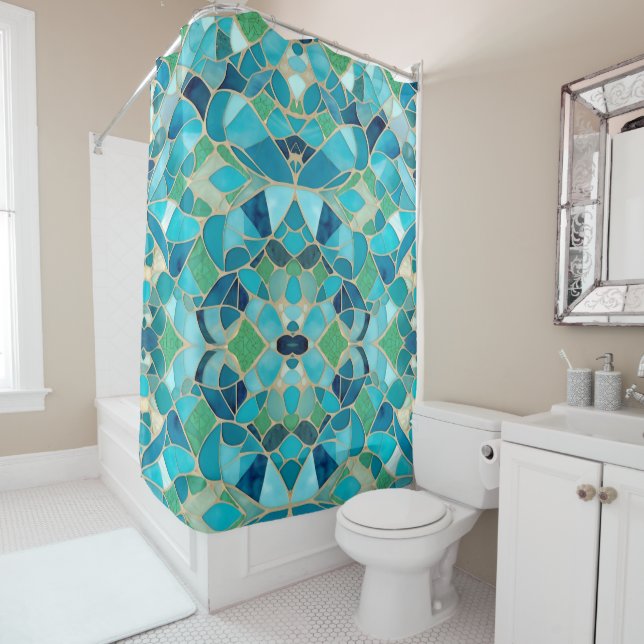 Turquoise Abstract Mosaic (In Situ)
