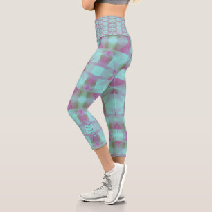 Turquoise Abstract pastel Personalized HCL Capri Leggings