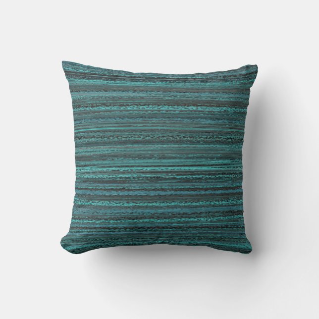 Turquoise Abstract Throw Pillow (Front)