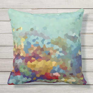 Turquoise Abstract Throw Pillow