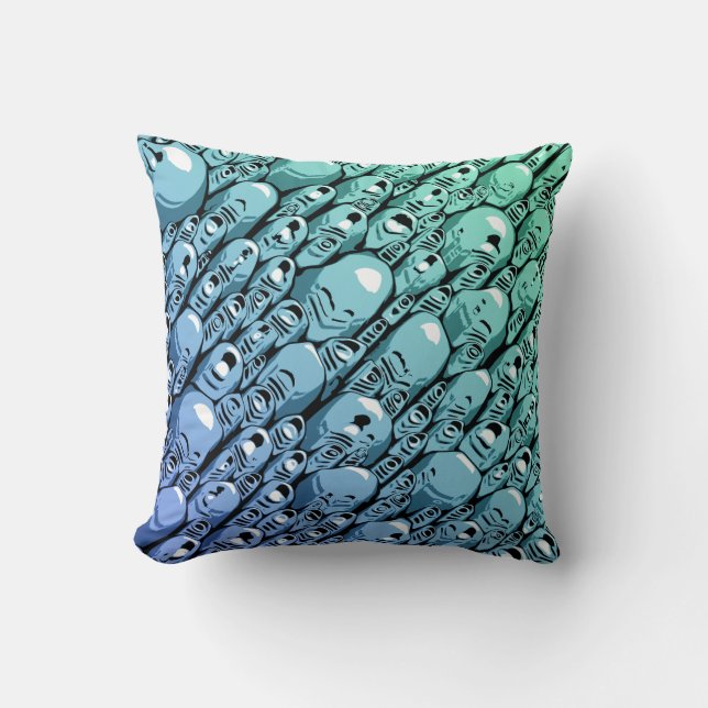 Turquoise Abstract Throw Pillow (Front)