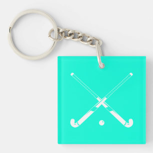 Turquoise acrylique de porte - clé d'hockey de