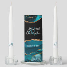 Turquoise Agate Chic Parties scintillant or Mariag