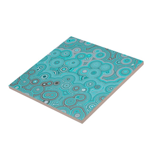 Turquoise Agate Flow – Elegant Abstract Pattern Tile (Side)