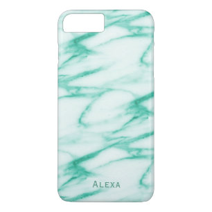 Turquoise Alabaster Marble Pattern with Name iPhone 8 Plus/7 Plus Case
