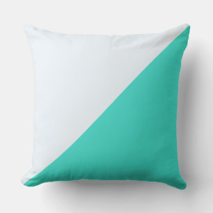 Turquoise & Alice blue Solid Colour Background Throw Pillow