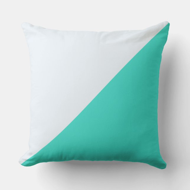 Turquoise & Alice blue Solid Colour Background Throw Pillow (Front)