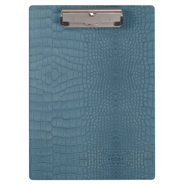 Turquoise Alligator Texture Print Clipboard (Front)