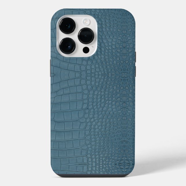 Turquoise Alligator Texture Print iPhone Case (Back)