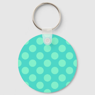 Turquoise and Aquamarine Dots Keychain