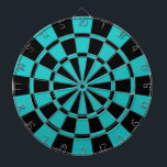 Turquoise And Black Dartboard<br><div class="desc">Turquoise And Black Dart Board</div>