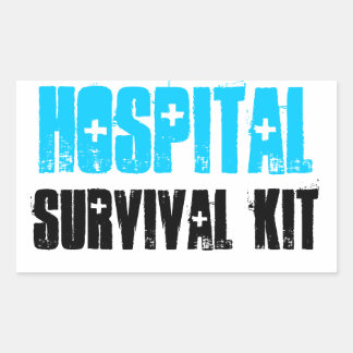 Turquoise and Black Hospital Survival Kit Labels