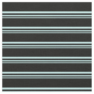 Turquoise and Black Striped Pattern Fabric