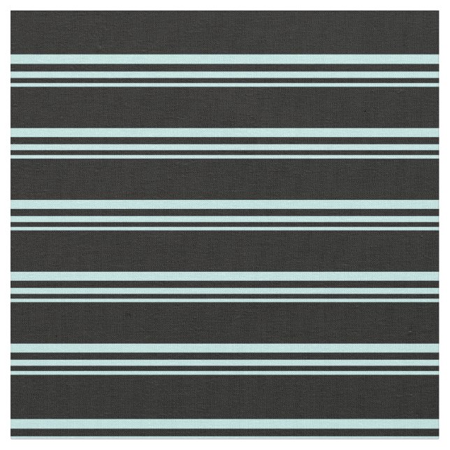 Turquoise and Black Striped Pattern Fabric (Close Up)