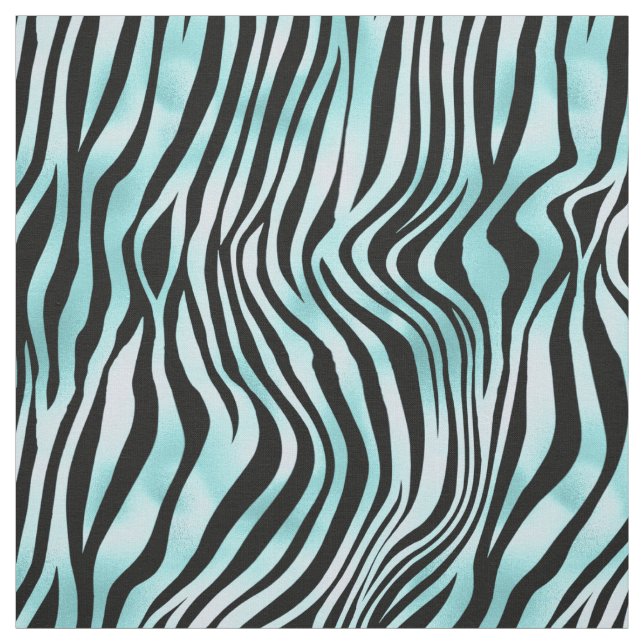Turquoise and Black Zebra Fabric (Swatch)