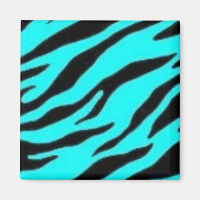 Turquoise and Black Zebra Magnet (Front)