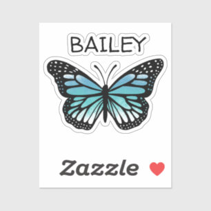 Turquoise and Blue Butterfly Personalized