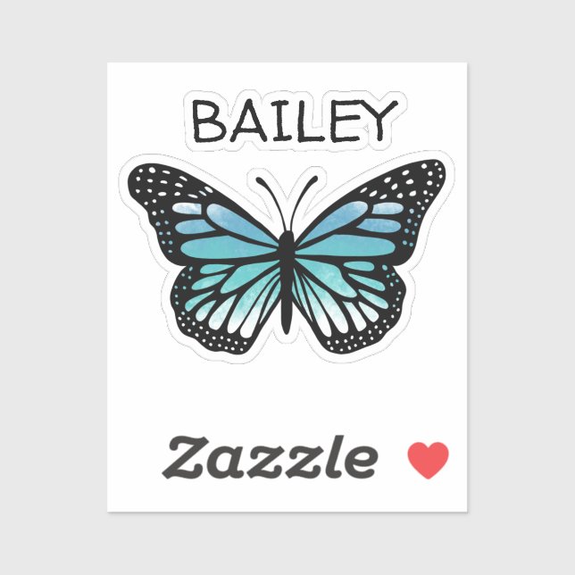 Turquoise and Blue Butterfly Personalized (Sheet)