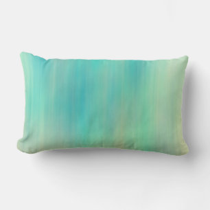 turquoise  and blue ombre painted design modern lumbar pillow